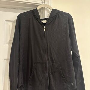 BuffBunny Black Mesh Zip-Up Hoodie